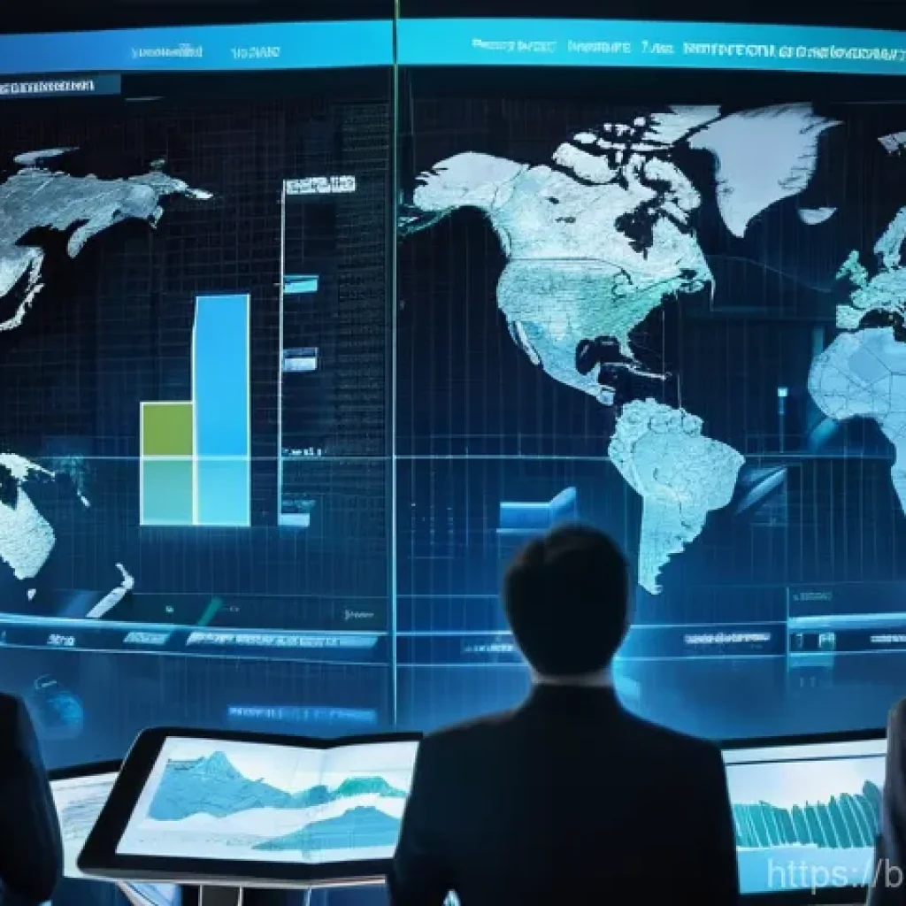 글로벌 비즈니스 실무 경험과 이론 학습 - **Prompt:** A dynamic, top-down shot of a bustling international business hub. At the center, a dive...