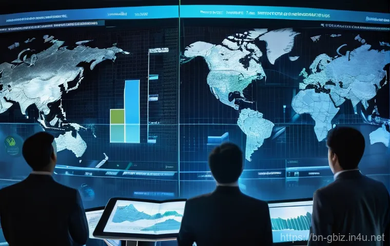 글로벌 비즈니스 실무 경험과 이론 학습 - **Prompt:** A dynamic, top-down shot of a bustling international business hub. At the center, a dive...