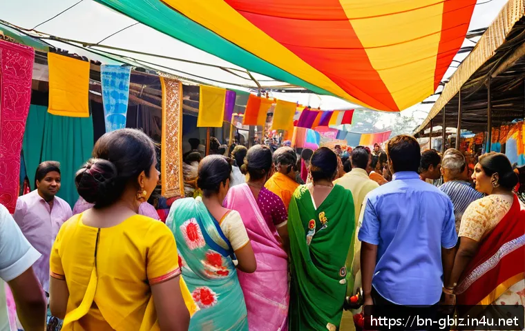 글로벌 비즈니스 분야의 중점 과목 - A vibrant South Asian marketplace scene during Pohela Boishakh festival, featuring diverse Bengali p...